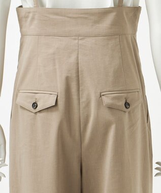 23区 L 【GOLD LABEL】クリスピーリネンストレッチ サスペンダーパンツ ブラウン系