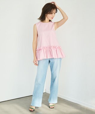 #Newans タックフリルヘムシャツ ピンク