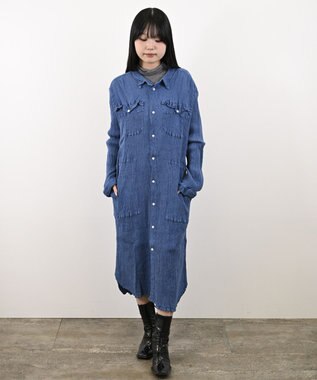 crêprie tsumori chisato creperie INDIGO SHIRT ONEPIECE クレプリ インディゴシャツワンピース INDIGO BLUE