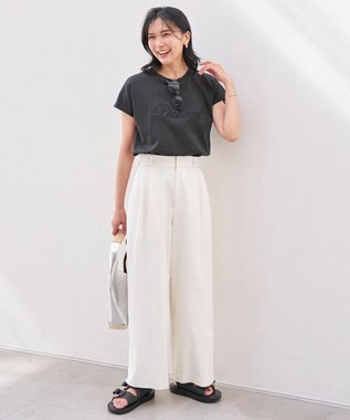 UNFILO 【新色追加】BEAUTY FORM-Tコットン ロゴフレンチT チャコール