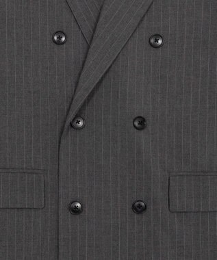 WEGO 【フォーマル/セットアップ対応】ダブルテーラードジャケット グレーストライプ