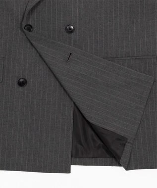 WEGO 【フォーマル/セットアップ対応】ダブルテーラードジャケット グレーストライプ