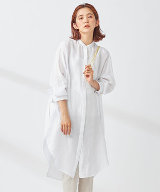 【WEB/一部店舗限定】 LIBECO LINEN チュニックシャツ, ホワイト系, 36