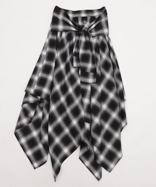 WEGO ネルシャツライクイレヘムロングスカート ブラック