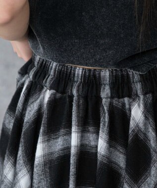 WEGO ネルシャツライクイレヘムロングスカート ブラック