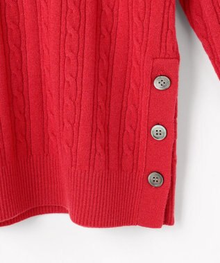 J.PRESS LADIES L WOOL BLEND AIR ハイネック ニット チェリーレッド系