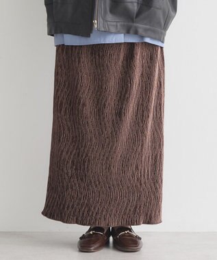 earth music&ecology シャイニーベロアスカート Brown