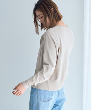 YECCA VECCA ラメ混クルーネックカーディガン Pink