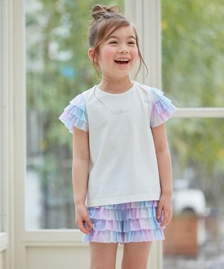 ANY KIDS フリル 天竺 ショート パンツ レインボー