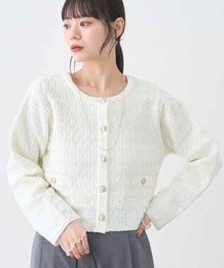 earth music&ecology ニットツイードジャケット