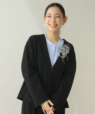 Green Parks Ｏ．洗えてストレッチ　ノーカラージャケット Black