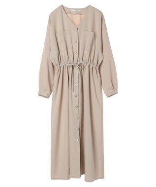 Green Parks ・ＥＬＥＮＣＡＲＥ　ＤＵＥ　Ｖネックイロイロ釦ワンピース Beige