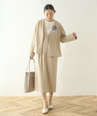 Green Parks Ｏ．洗えてストレッチ　ノーカラージャケット Light Beige