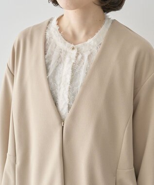 Green Parks Ｏ．洗えてストレッチ　ノーカラージャケット Light Beige