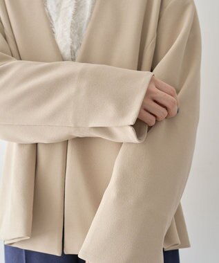 Green Parks Ｏ．洗えてストレッチ　ノーカラージャケット Light Beige