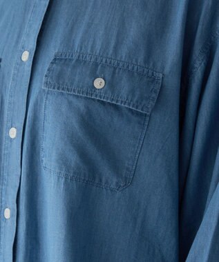 WEGO 【ANGIE VINTAGE】シアーデニムレギュラーカラーシャツ ブルー