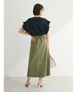 Green Parks ・ＤｏｕｂｌｅＦｌａｇｓ　フリルショルダープリントＴＥＥ Black