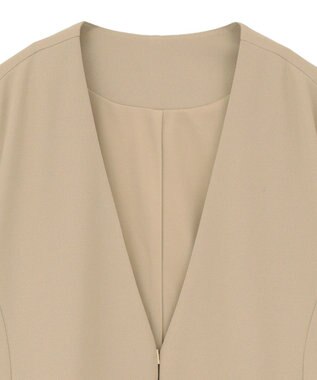 Green Parks Ｏ．洗えてストレッチ　ノーカラージャケット Light Beige