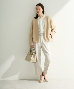 Green Parks Ｏ．洗えてストレッチ　ノーカラージャケット Light Beige