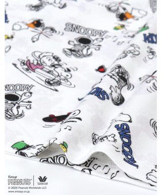 WACOAL ワコール_リラックス＆スリープ パジャマ 長袖 長ズボン 綿100%(本体) PEANUTS スヌーピー レディース FDX553 /ワコール ホワイト