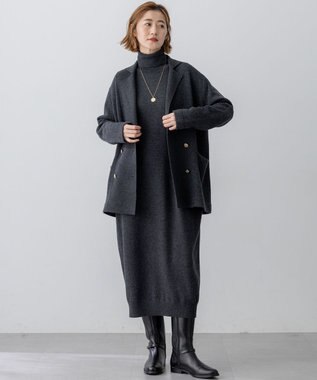 23区 【見上愛さん着用/Oggi掲載】カシミヤブレンド ニット ジャケット グレー系