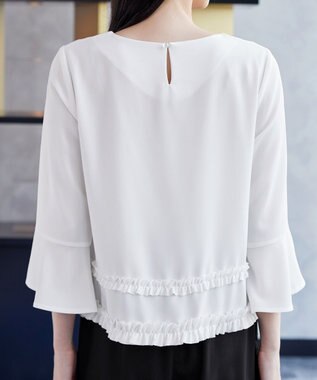 Tiaclasse L 【ブラウス×パンツ2点ット】フリルデザインセットアップ オフホワイト