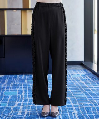 Tiaclasse L 【ブラウス×パンツ2点ット】フリルデザインセットアップ オフホワイト