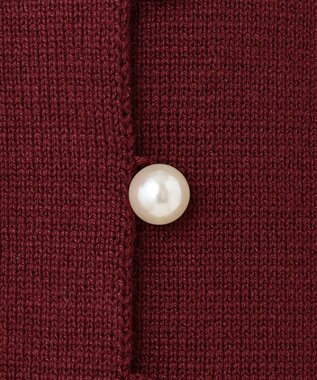 ANY 【前後着用可能/洗濯機可】２WAYパールニットカーディガン ワイン