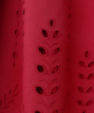 ANY SIS 【洗える】カットワークエンブロイダリー スカート レッド