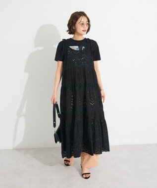 CRAFT STANDARD BOUTIQUE インド綿シフリー切り替えティアードキャミワンピース