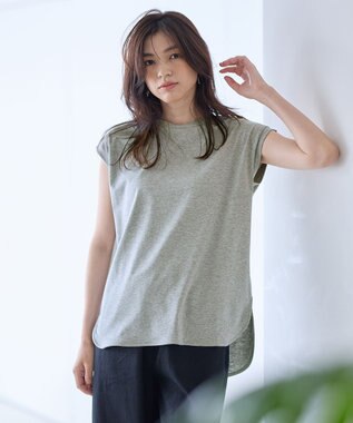 ANY 【汗ジミ防止加工】シルケットスムースノースリーブプルオーバー トップグレー