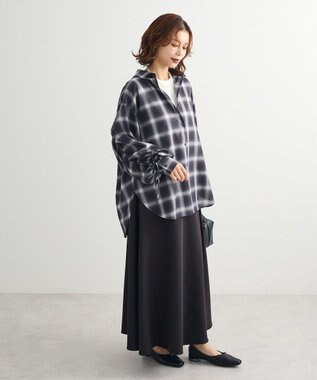 Green Parks ・ＥＬＥＮＣＡＲＥ　ＤＵＥ　チェックギャザーシャツ Black