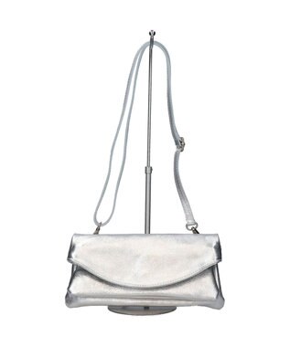 INTER-CHAUSSURES 【ANDREA CARDONE】レザーワイドショルダーバッグ シルバー