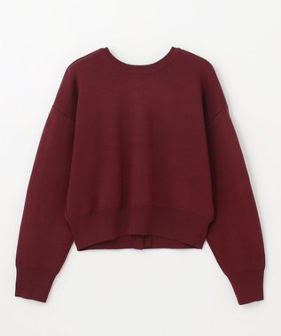 ANY 【前後着用可能/洗濯機可】２WAYパールニットカーディガン ワイン