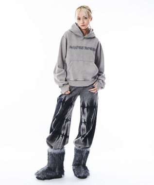 WEGO 【ユニセックス着用ITEM】コンパクトフィットロゴプルパーカー グレー