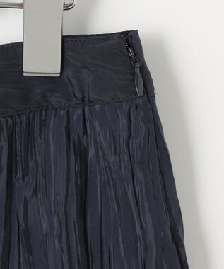 J.PRESS LADIES 【洗える】リンクルリッド フレアー スカート ネイビー系