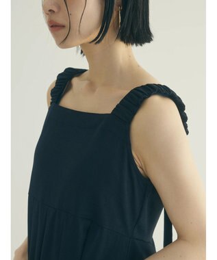 Green Parks armonia.ギャザーストラップワンピース Navy