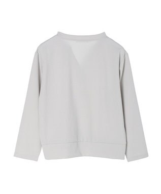 Green Parks カットジョーゼットドットボタンカーディガン Light Gray