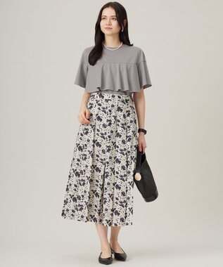 自由区 S 【接触冷感・UVカット・吸水速乾・抗菌防臭・洗える】ハイツイストポンチフレアディティール カットソー モスグレー