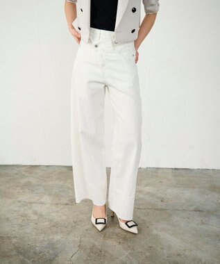 GRACE CONTINENTAL ラップデニムパンツ ホワイト