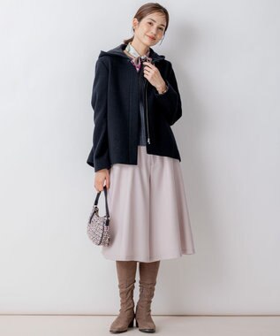 組曲 L 【WEB一部店舗限定】ウールジョーゼット キュロットパンツ ローズ系