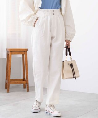 WEGO ウエストフリルマムデニムパンツ