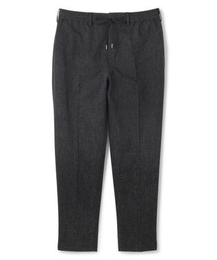 JOSEPH HOMME 新型・新柄【洗える/ストレッチ/シワになりにくい/セットアップ対応可】クールドッツストレッチ ドロスト付テーパードパンツ / PEGG CONVERTIBLE ブラック系