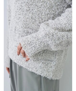 YECCA VECCA レースアップリボンヤーンニット Ivory