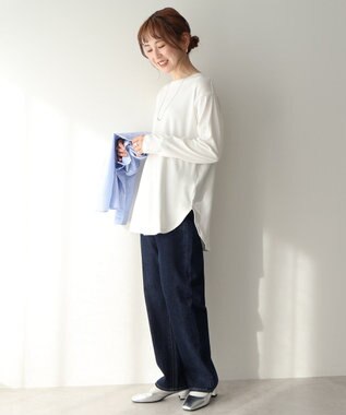 AMERICAN HOLIC クルーネックロングカットプルオーバー Off White