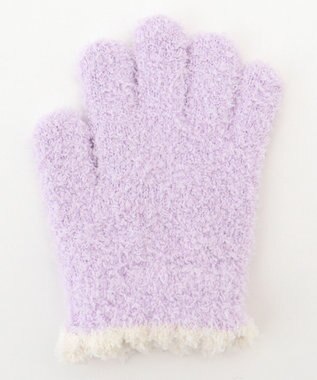 ANY KIDS アニマル刺繍手袋 ラベンダー（ネコ）