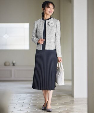 23区 サブバッグ付き 2WAYラウンド トートバッグ ホワイト系