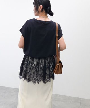 Green Parks レースドッキングフレンチプルオーバー Black