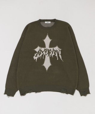 WEGO ダメージジャガードプルオーバー カーキ