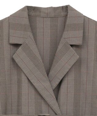 earth music&ecology ショートジレンチ Check Brown